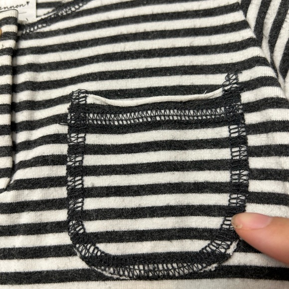 Jax & Lennon Raw hem black and white striped tee romper. Size 12-18m - Picture 5 of 11